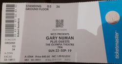 Gary Numan Dublin Ticket 2019